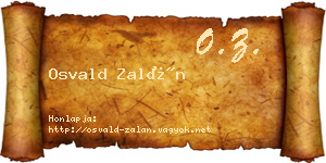 Osvald Zalán névjegykártya